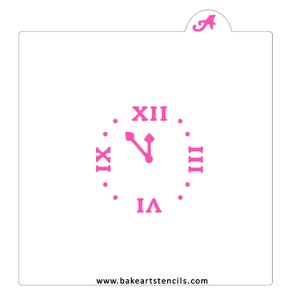 New Years Eve Clock Cookie Stencil: Roman Numeral Design