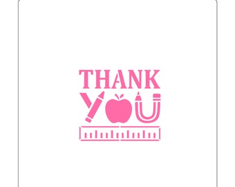 Teacher Thanks Cookie Stencil, Teacher Appreciation Cookie Stencil, Thank You Cookie Stencil