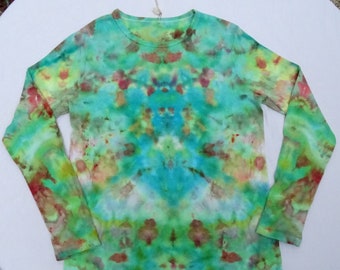 Women's Extra-Large Long Sleeve Ice-Dyed T-Shirt