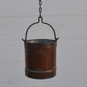 Authentic Indian Rustic Hanging Metal Bucket