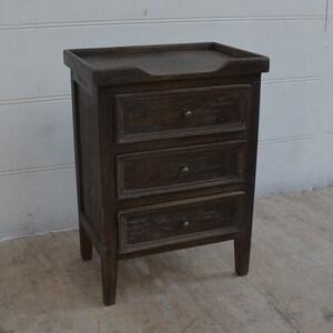 Spacious Mango Wood Nightstand with Slatted Side Panels, Brown - BM122854 main image 0