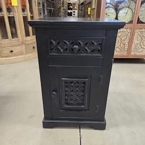 Mango Wood Nightstand/Side Table Door & Drawer