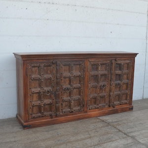 SOLID WOOD Reclaimed Teak TV Stand Entertainment Center Cabinet, Console (74&quot;)- Handcrafted in India