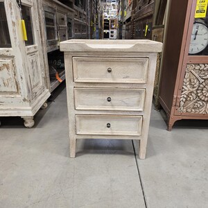 Solid Mango Wood Nightstand, End Table