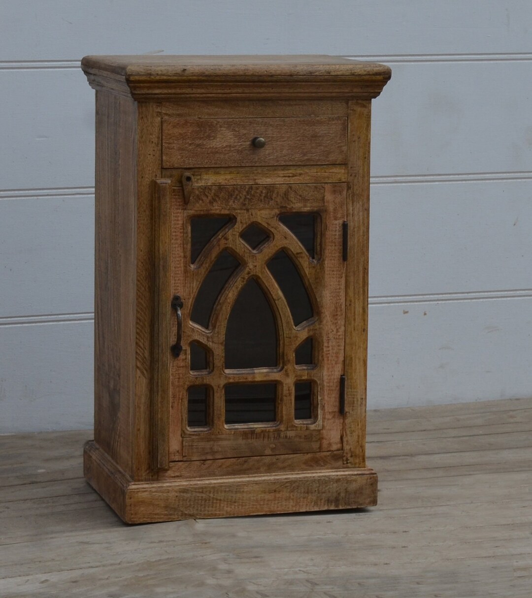 Mango Wood Nightstand/side Table Door & Drawer Etsy