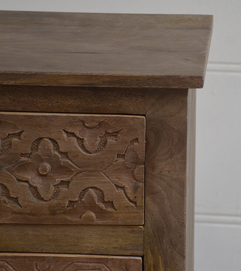 Mango Wood Nightstand/side Table Door & Drawer Etsy