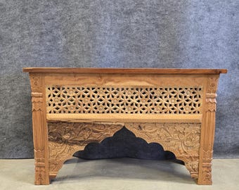 Reclaimed Natural Teak Wood Console Table.