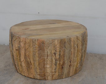 Hand Carved Mango Wooden Coffee Table