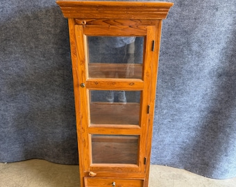 Vintage Style Wooden Curio Display Cabinet.