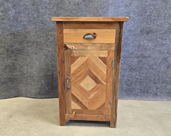 Solid Reclaimed Teak Wood Nightstand(Tall)