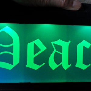 PEACE LED Solar Powered Yard Light with Distressed Crackle Outer Frame Yard Decor, Outdoor, Night, Decoration. Peace