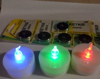 3 RGB LED battery operated tea lights w/ extra batteries Kids Projects, Crafts, DIY, Cosplay, Holiday, Toys, Games