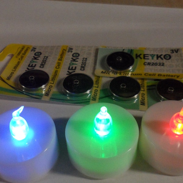 3 RGB LED battery operated tea lights w/ extra batteries Kids Projects, Crafts, DIY, Cosplay, Holiday, Toys, Games