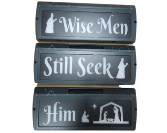 Wise Men Still Seek Him LED Solar Yard Signs: Crackle Frame, Set of 3