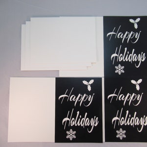 Cartões de "Boas Festas" em aquarela faça você mesmo - Lote de 3 cartões prontos para pintar de 5" x 7" com envelopes