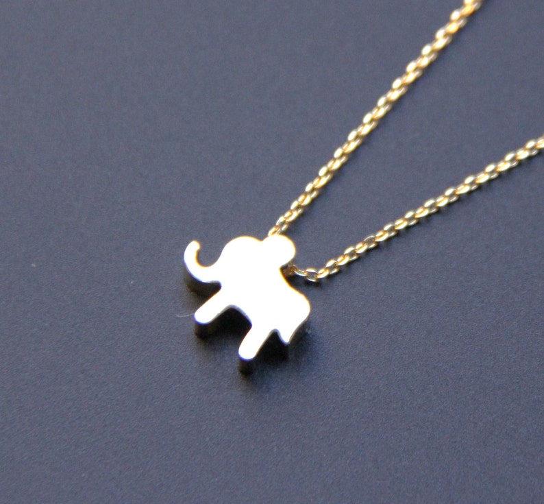 Tiny Elephant Pendant Necklace, Minimalist Gold Necklace, Elephant Charm Necklace, Everyday Jewelry, Fashion Jewelry, gifts, JEW000164 image 1