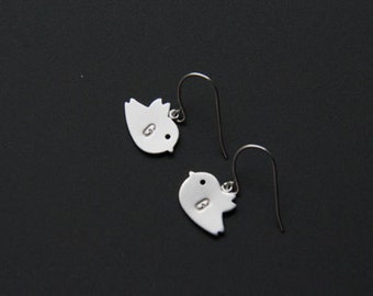 Personalized Silver Birds Earrings,  Gold Bird Earring, Everyday Earrings, Wedding Earrings, Bridal Earrings, Bridemaids Gift, JEW000196