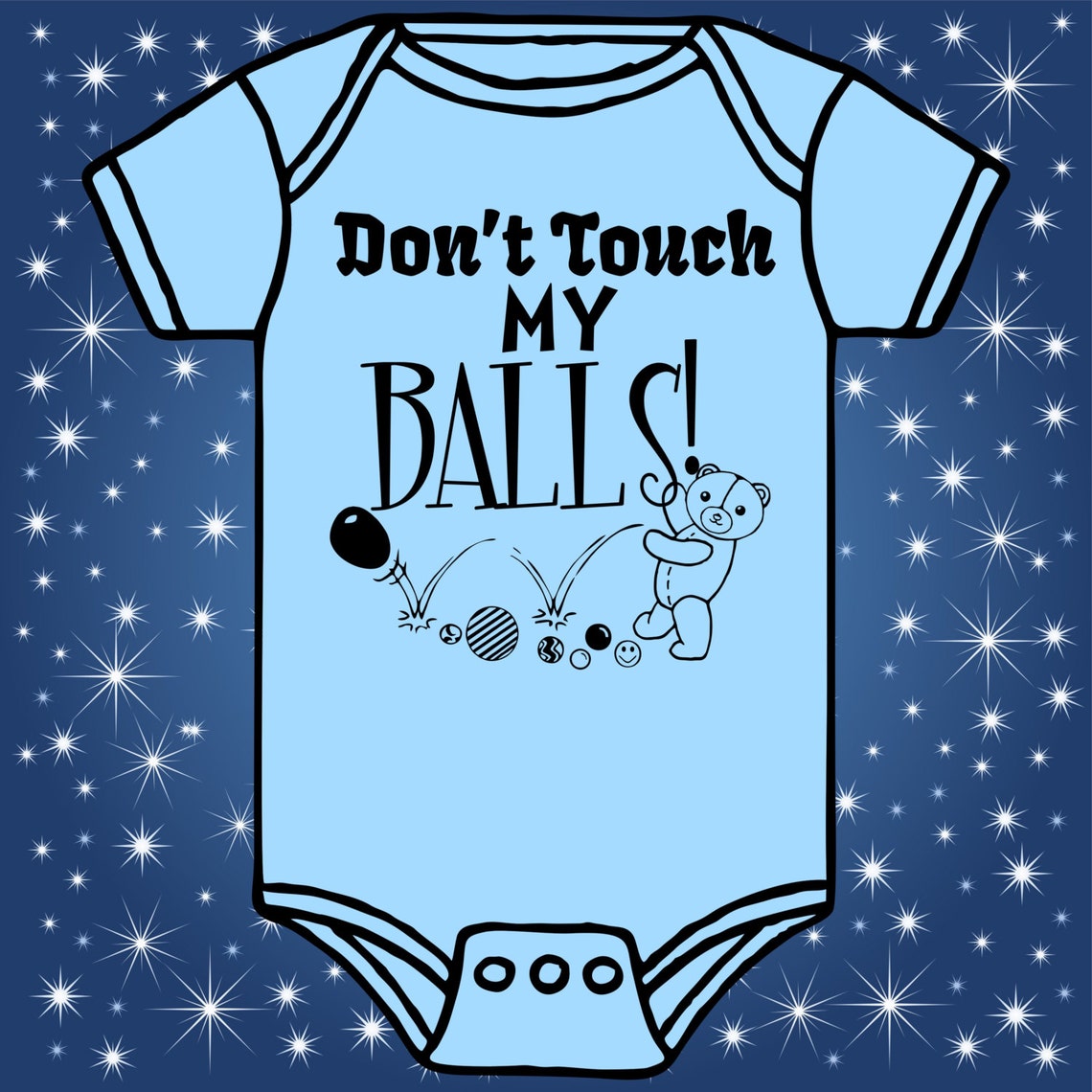 Don't Touch My Balls Baby Onesie Raunchy Funny Silly Cute Etsy