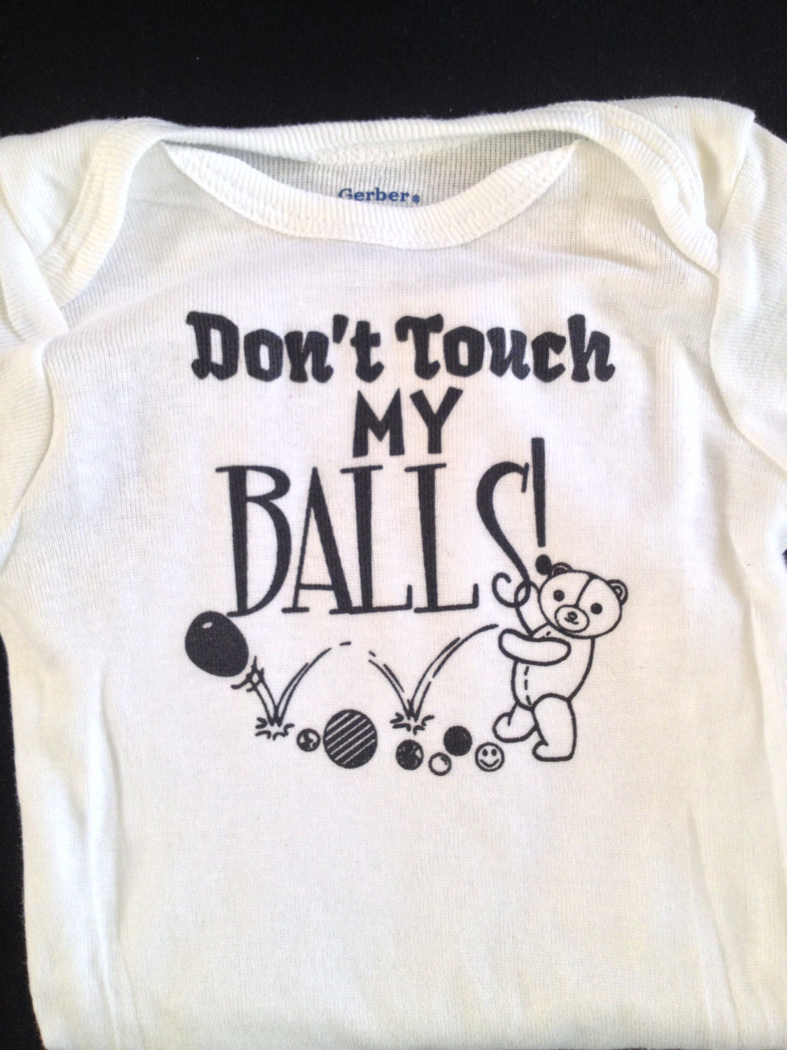 Don't Touch My Balls White Baby Onesie Raunchy Funny Etsy