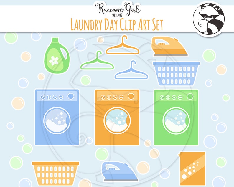 Laundry Day Clip Art Set Personal &amp; Commercial Use | Etsy