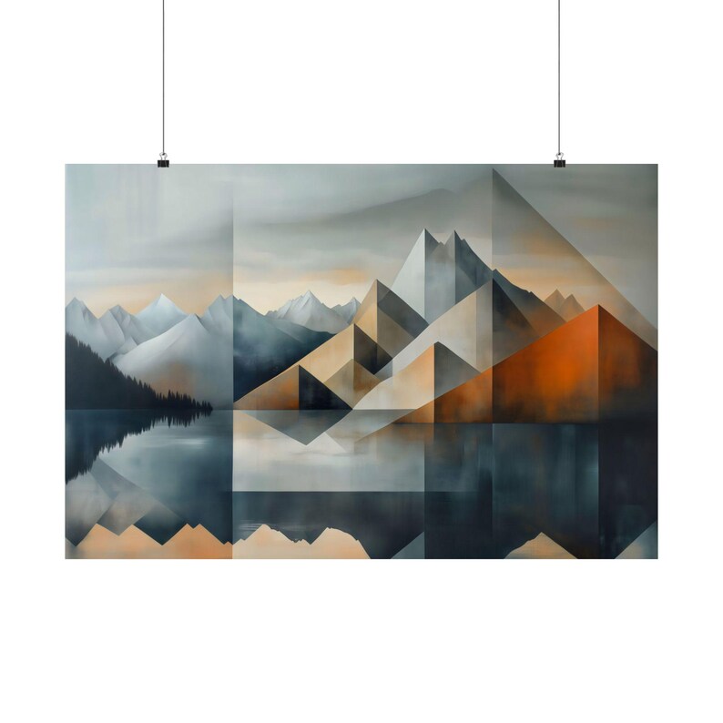 Geometric Cool Mountains Poster Print Landscape Modern Painting