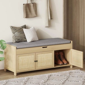Upholstered Storage Bench | Entryway Bench | Shoe Storage Bench | Bedroom Storage Bench | Living Room Furniture