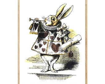 Alice in Wonderland Print: White Rabbit Illustration, Classic Storybook Art