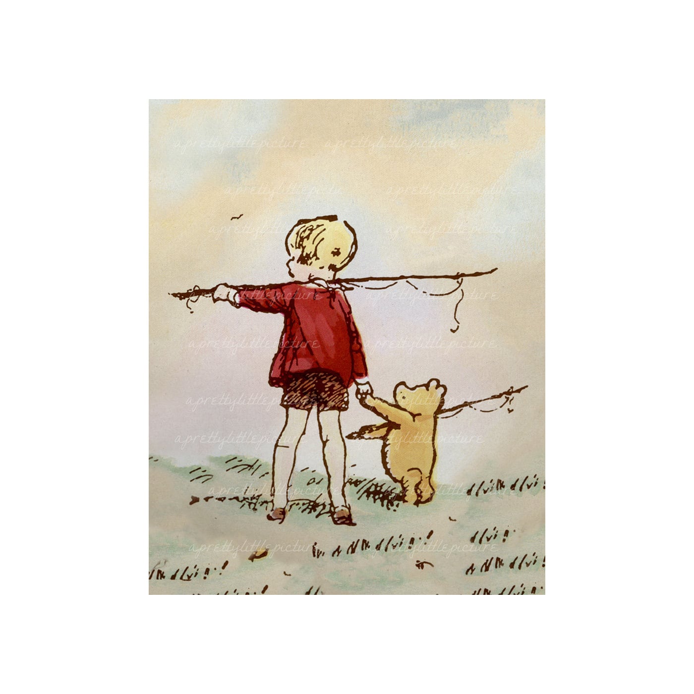Classic Pooh Art Prints. Classic Pooh Nursery Art. Classic Pooh