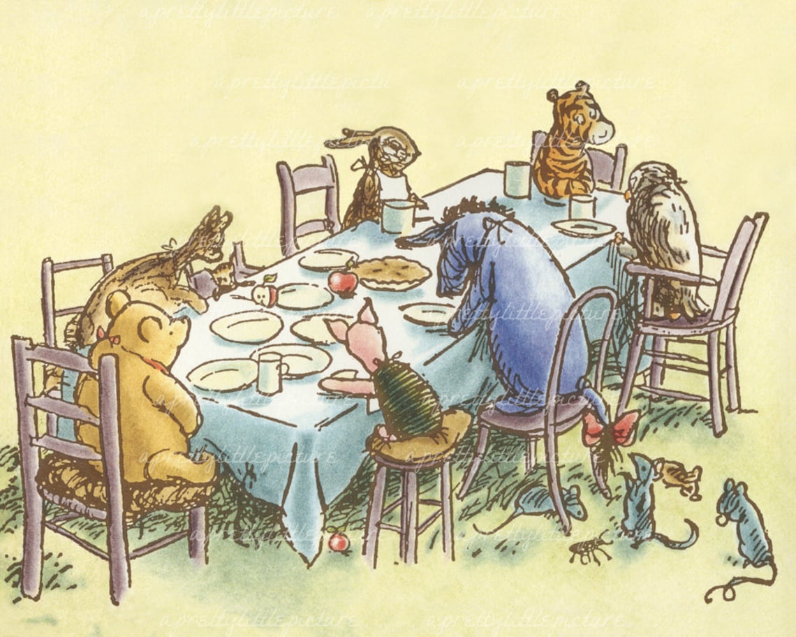 Classic Winnie the Pooh Print Fine Art Print Featuring All Etsy