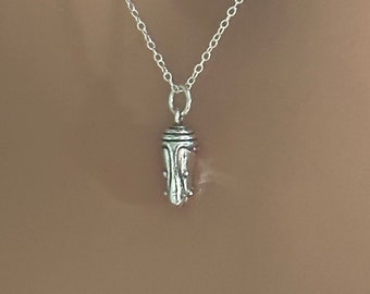 Sterling Silver Cocoon Necklace: Butterfly Chrysalis Pendant