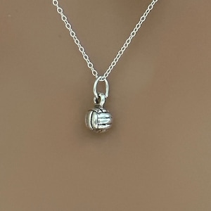 Sterling Silber 3D-Volleyball-Halskette