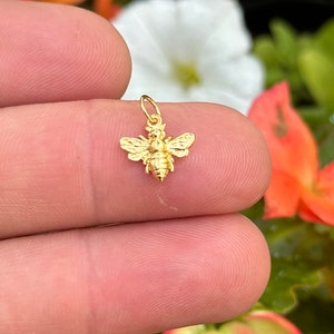 24K Gold Plated Sterling Silver Bee Charm Pendant
