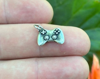 Sterling Silver Game Controller Charm: Gamer Jewelry