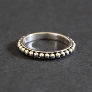 Sterling Silver Ring - Granulated Stacking Ring, Sterling Silver Granulated Stacking Ring, Silver Granulated Stacking Ring