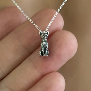 Sterling Silver 3D Cat Necklace, Sterling Silver 3D Cat Charm Necklace, Silver 3D Cat Necklace, Silver Cat Necklace, Cat Pendant Necklace