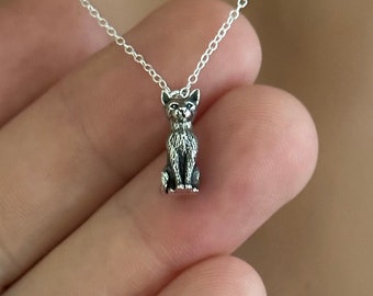 Collana con pendente a forma di gatto in argento sterling 925 - Passione Gatto