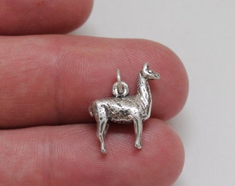 Sterling Silver 3D Llama Charm or Pendant