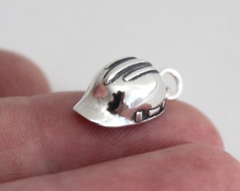 Sterling Silver Hard Hat Charm: Construction Worker Gift