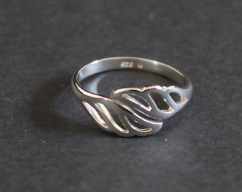 Sterling Silver Angel Wing Ring - Adjustable