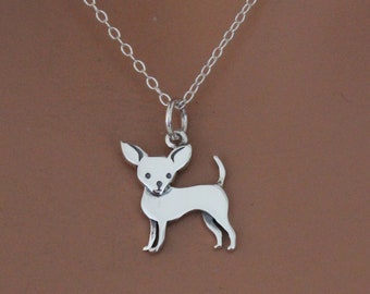 Sterling zilveren ketting met chihuahua-hondje: schattige huisdierhanger