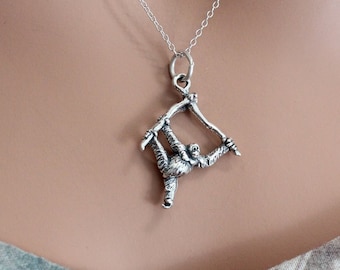 Sterling Silver Orangutan Pendant Necklace