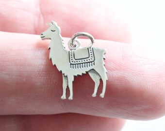 Sterling Silver Llama Charm: Alpaca Pendant