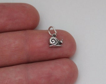 Sterling Silver Snail Charm: .925 Silver Pendant
