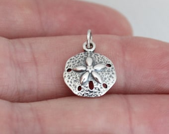 Dije de dólar de arena de plata esterlina: colgante de playa