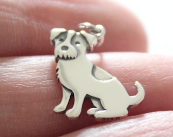 スターリングシルバーのジャックラッセルテリア犬チャームネックレス