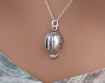 Sterling Silver Hard Hat Charm Necklace: Construction Worker Jewelry