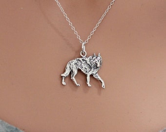 Sterling Silver Wolf Necklace: 3D Charm