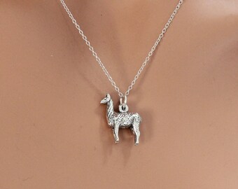 3D Sterling Silver Llama Charm Necklace