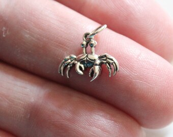 Sterling Silber kleine Krabbe Anhänger: Küsten Schmuck