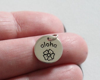Collana con ciondolo a forma di fiore Aloha in argento sterling: gioielli hawaiani